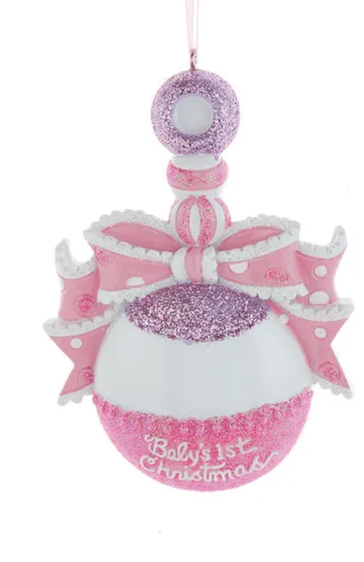 Baby Girl's 1st Christmas Personalized Rattle Ornament